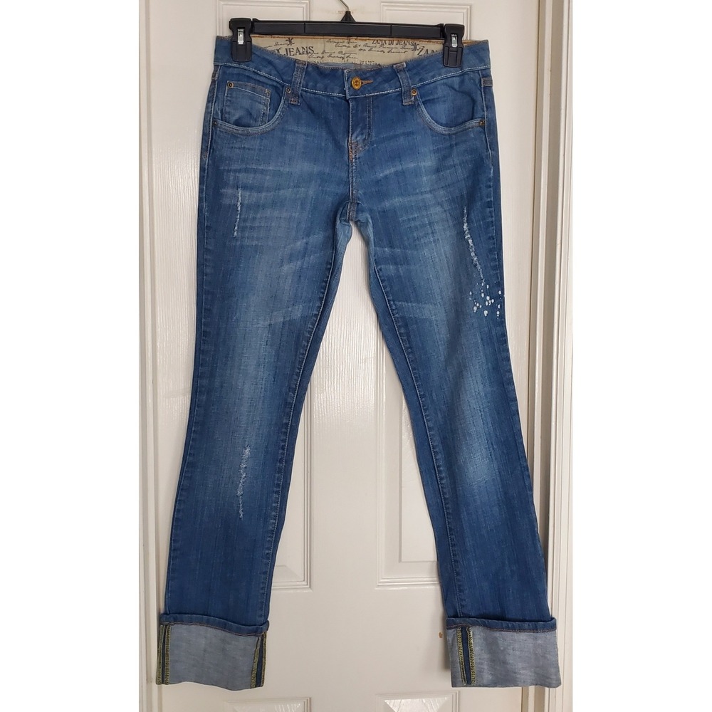 Y2k Z.D. Premium Low Rise Size 9 Medium Wash‎ Straight Leg Jeans Cuffed